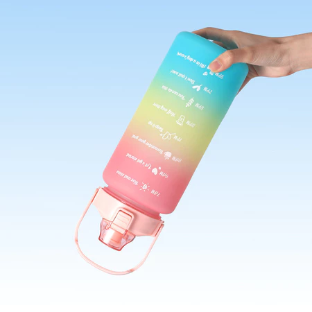 Botella Motivacional con Horarios – 1L o 2L | Estilo Degradado + Envío Gratis
