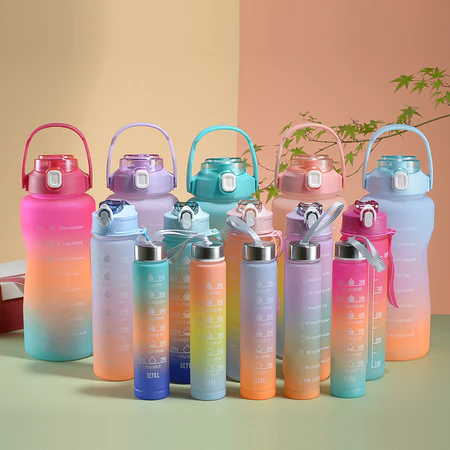 Botella Motivacional con Horarios – 1L o 2L | Estilo Degradado + Envío Gratis